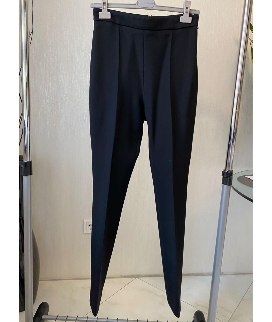 SPORTMAX Черные полиэстеровые прямые брюки, фото 6