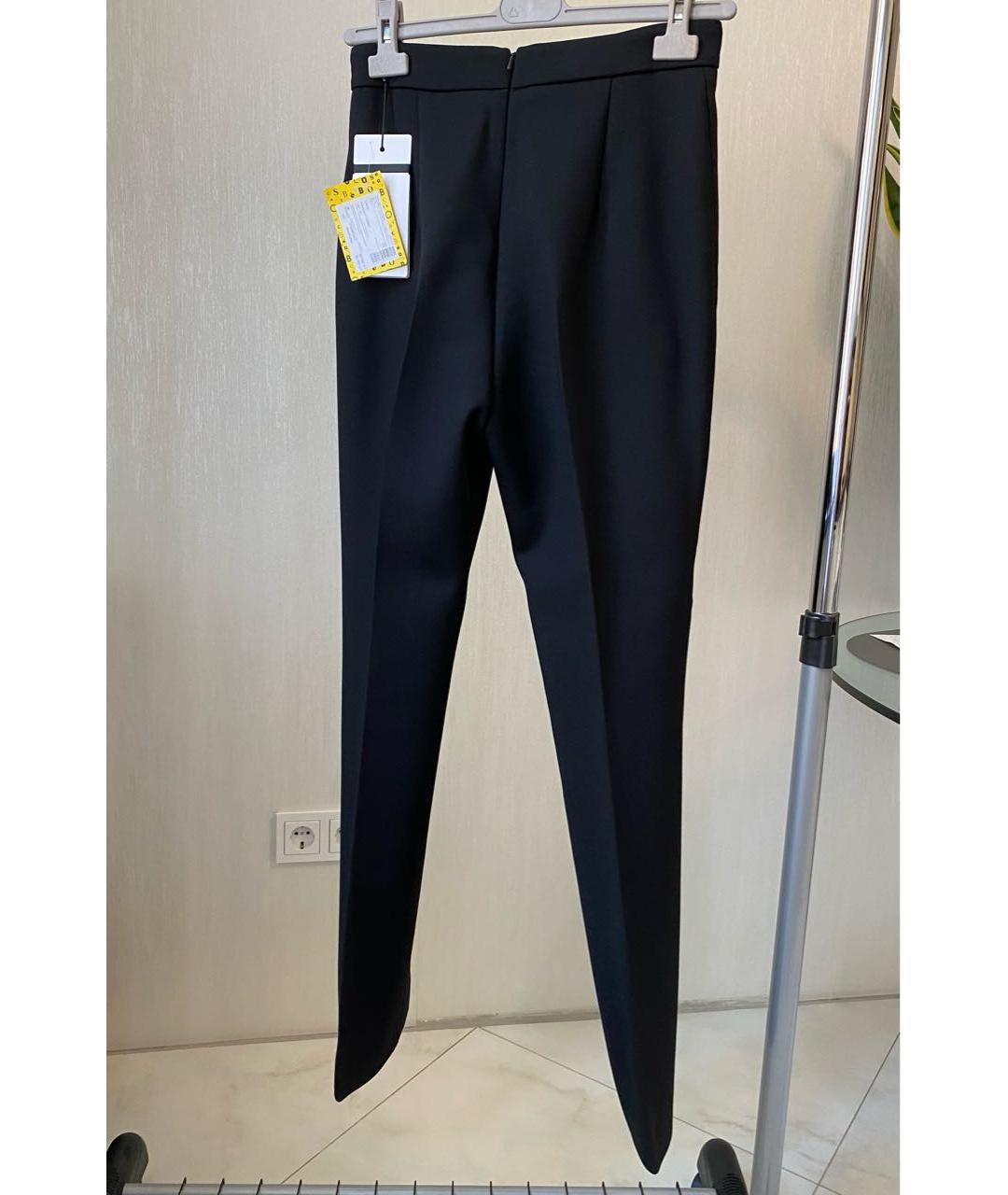 SPORTMAX Черные полиэстеровые прямые брюки, фото 2