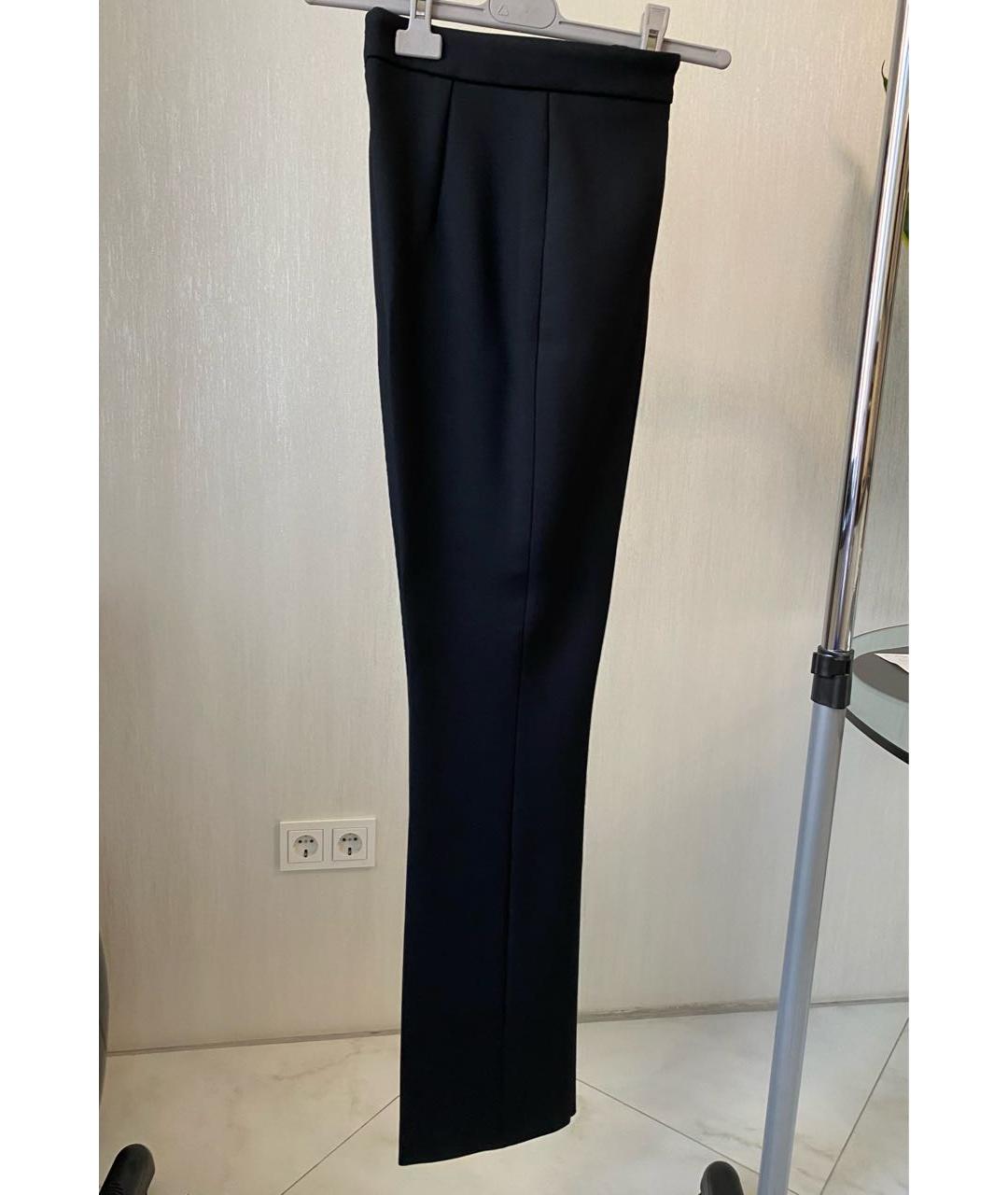 SPORTMAX Черные полиэстеровые прямые брюки, фото 3