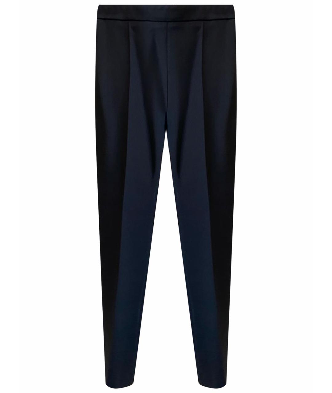 SPORTMAX Черные полиэстеровые прямые брюки, фото 1