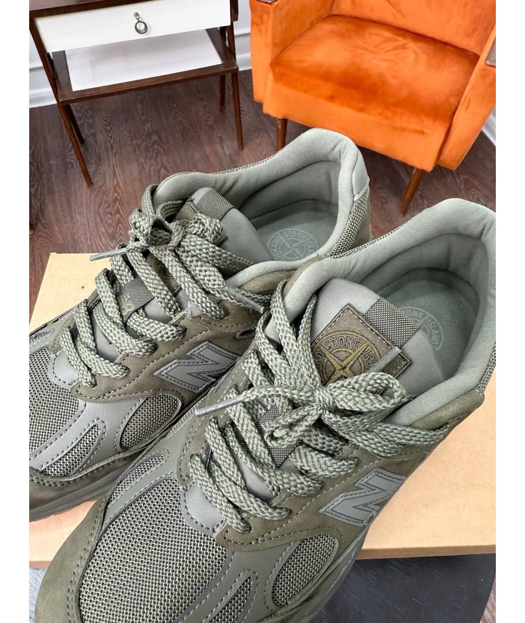 NEW BALANCE Хаки нубуковые низкие кроссовки / кеды, фото 7