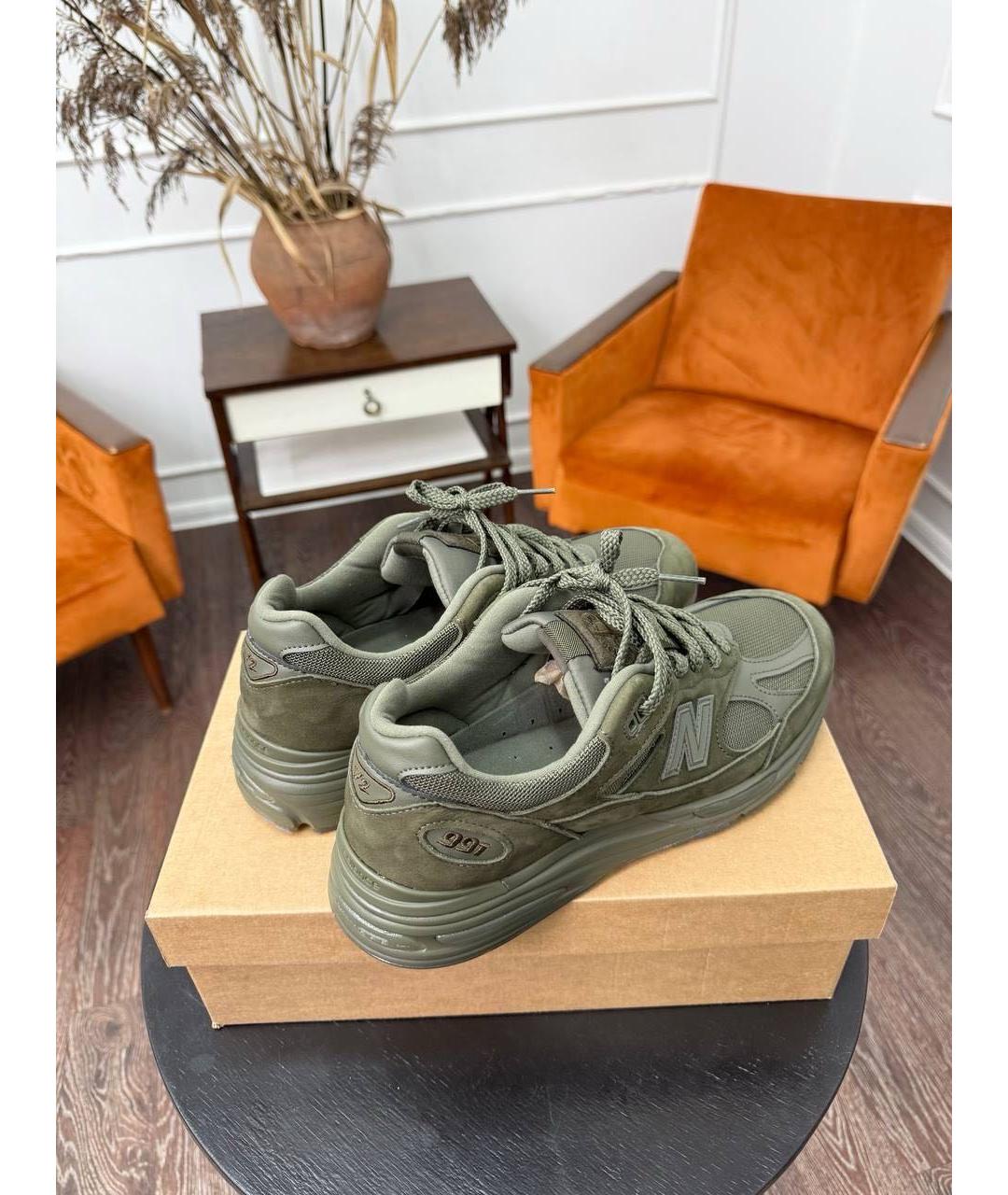 NEW BALANCE Хаки нубуковые низкие кроссовки / кеды, фото 5