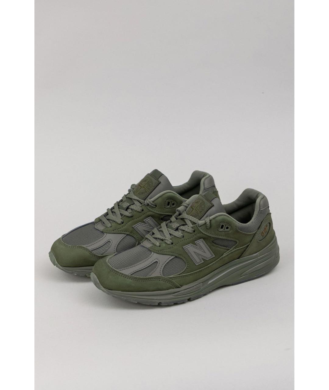 NEW BALANCE Хаки нубуковые низкие кроссовки / кеды, фото 2