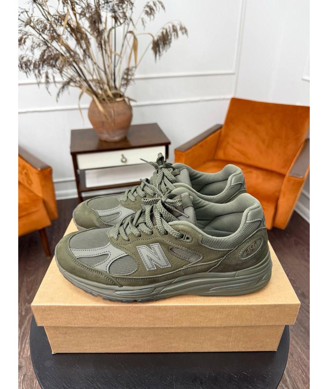 NEW BALANCE Хаки нубуковые низкие кроссовки / кеды, фото 9