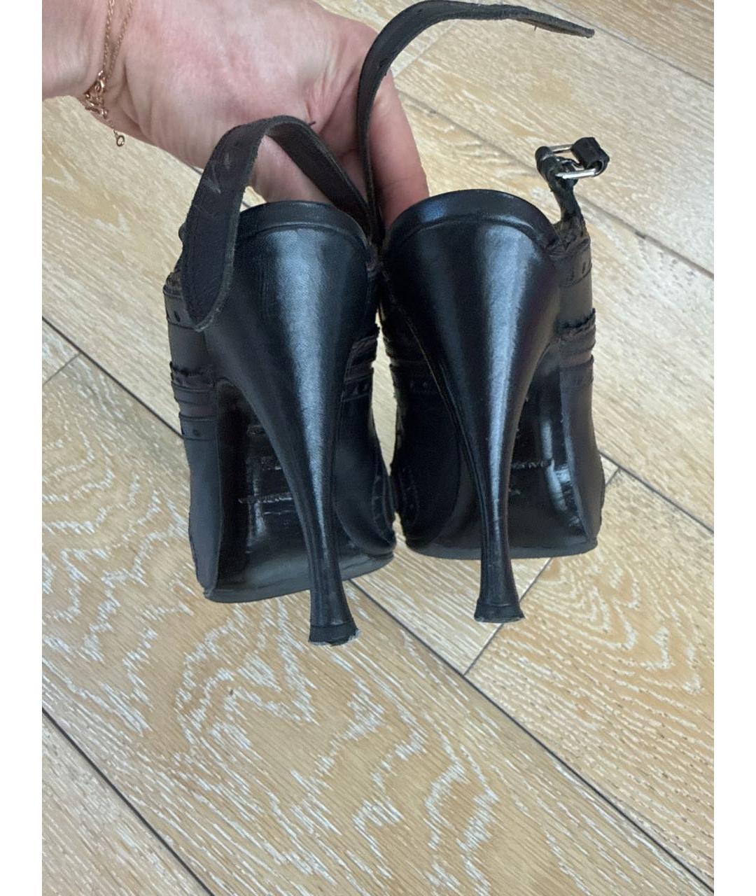 BALENCIAGA Черные кожаные туфли, фото 3