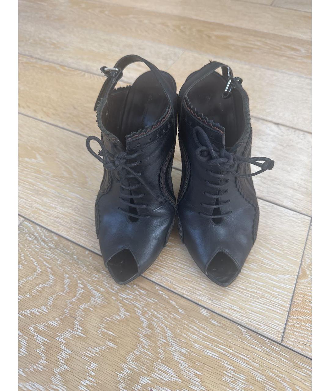 BALENCIAGA Черные кожаные туфли, фото 2