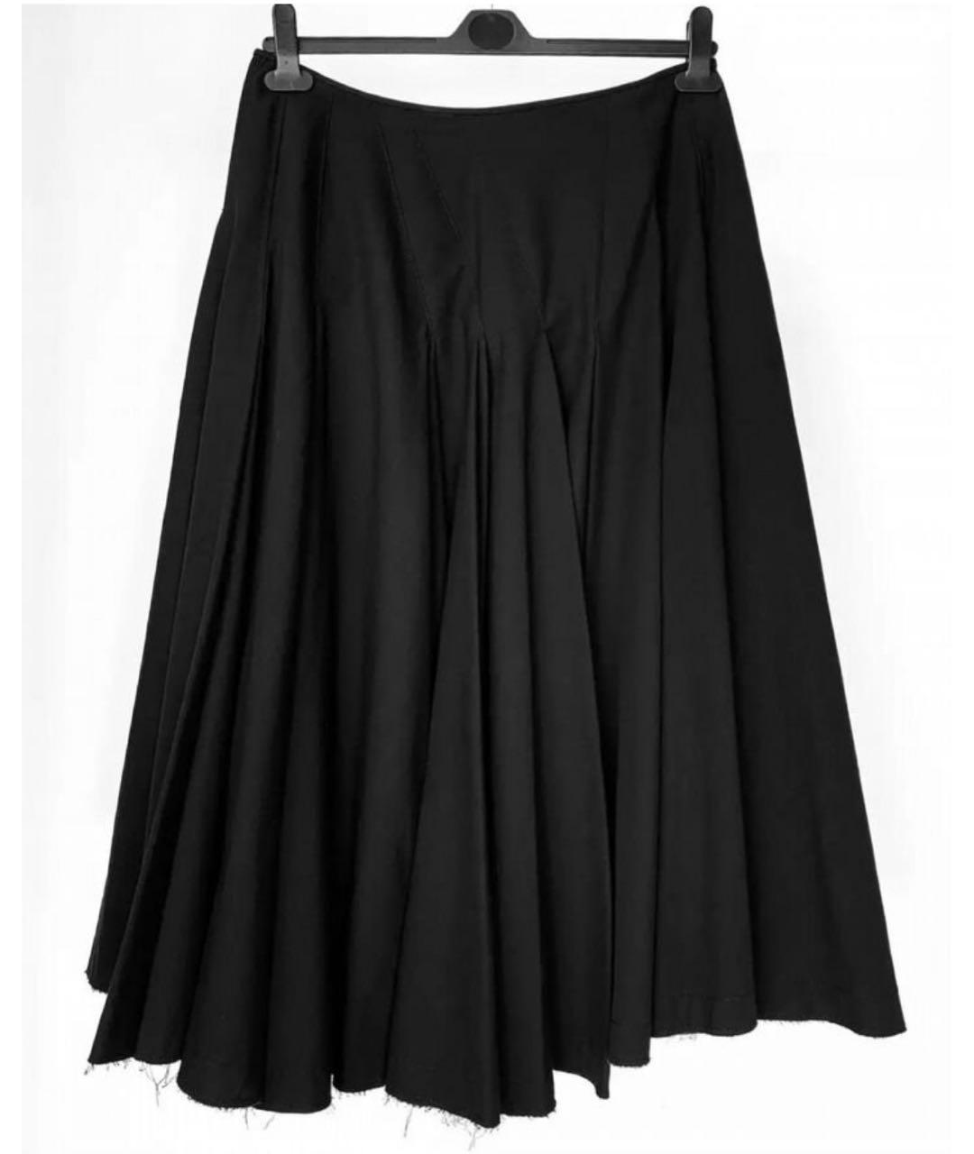 SPORTMAX Черная хлопковая юбка миди, фото 9