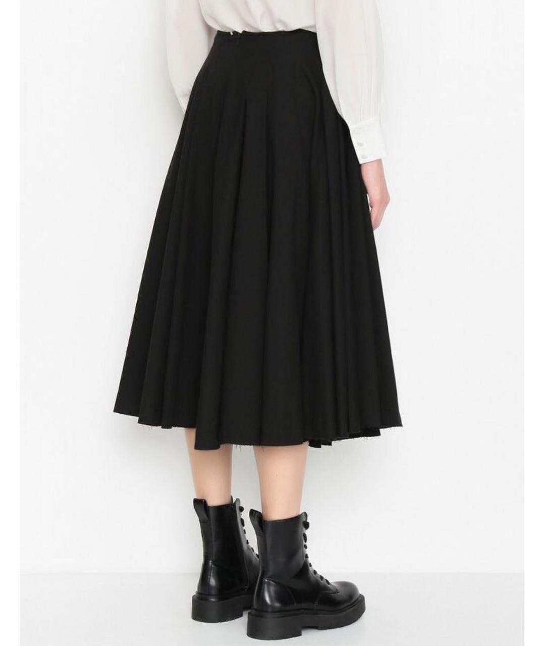 SPORTMAX Черная хлопковая юбка миди, фото 7