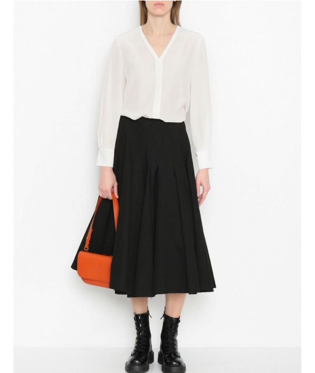 SPORTMAX Черная хлопковая юбка миди, фото 8