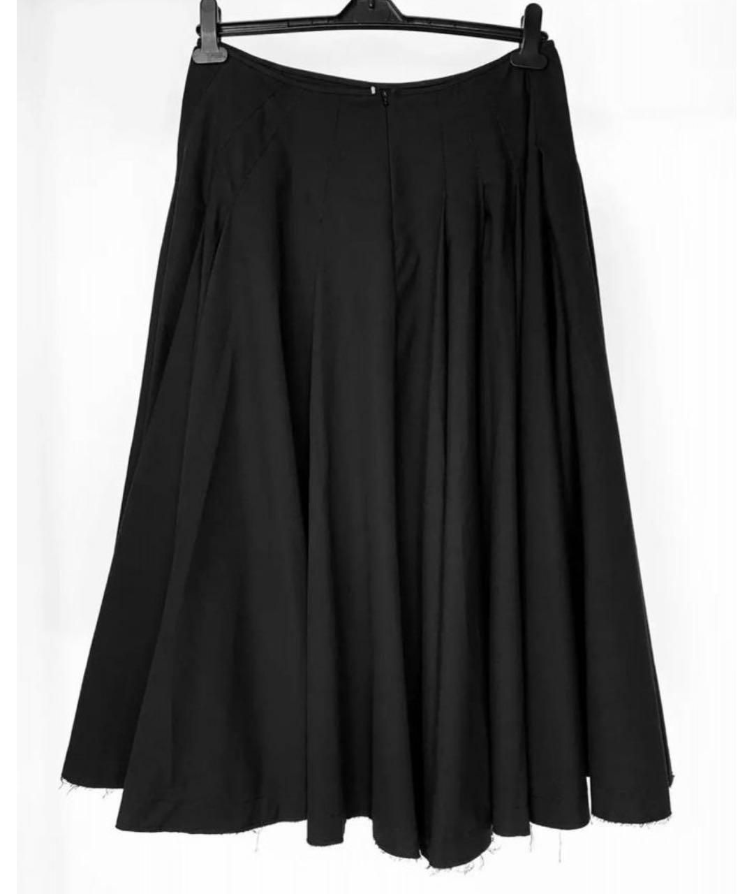 SPORTMAX Черная хлопковая юбка миди, фото 2
