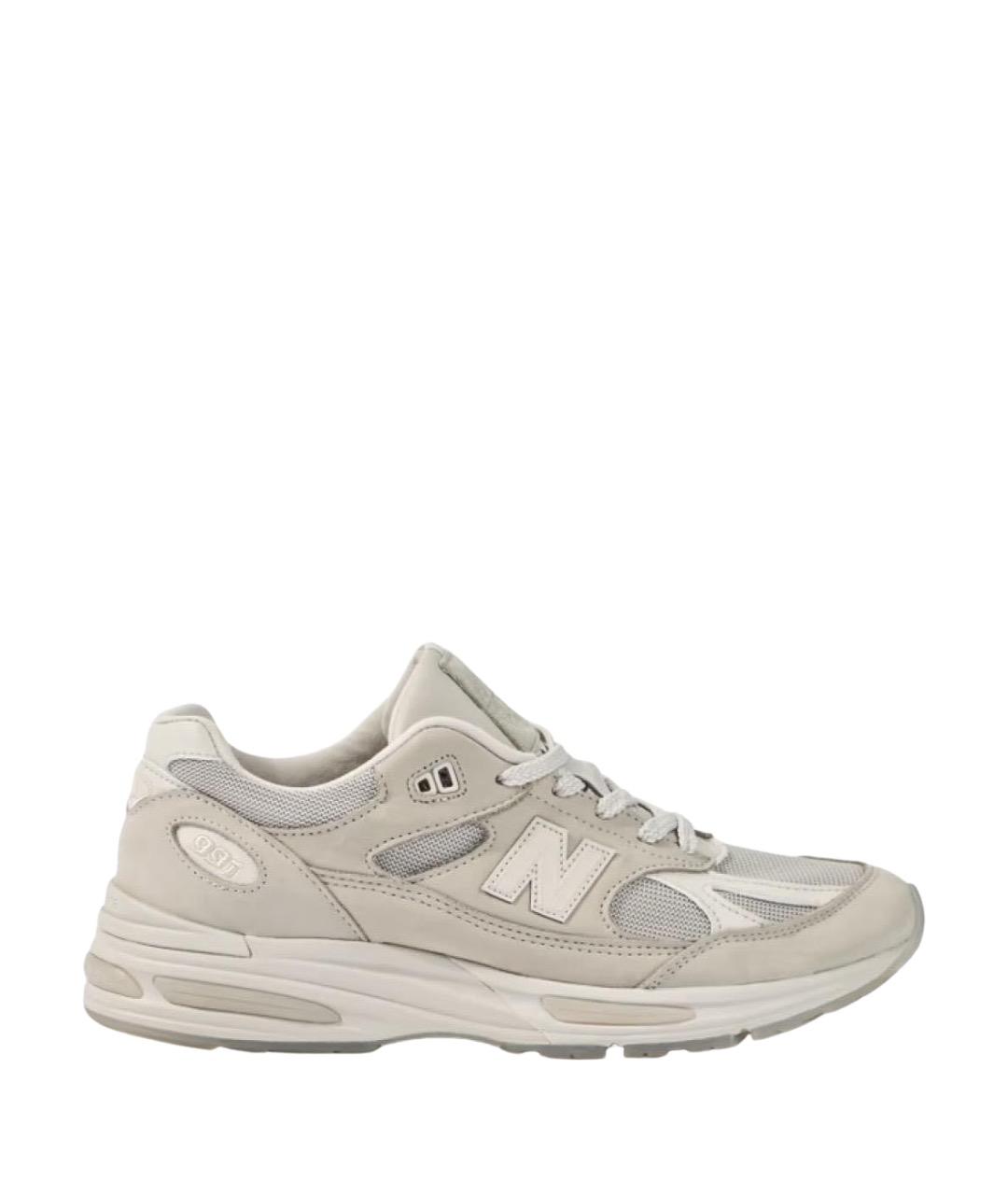 NEW BALANCE Белые нубуковые низкие кроссовки / кеды, фото 1