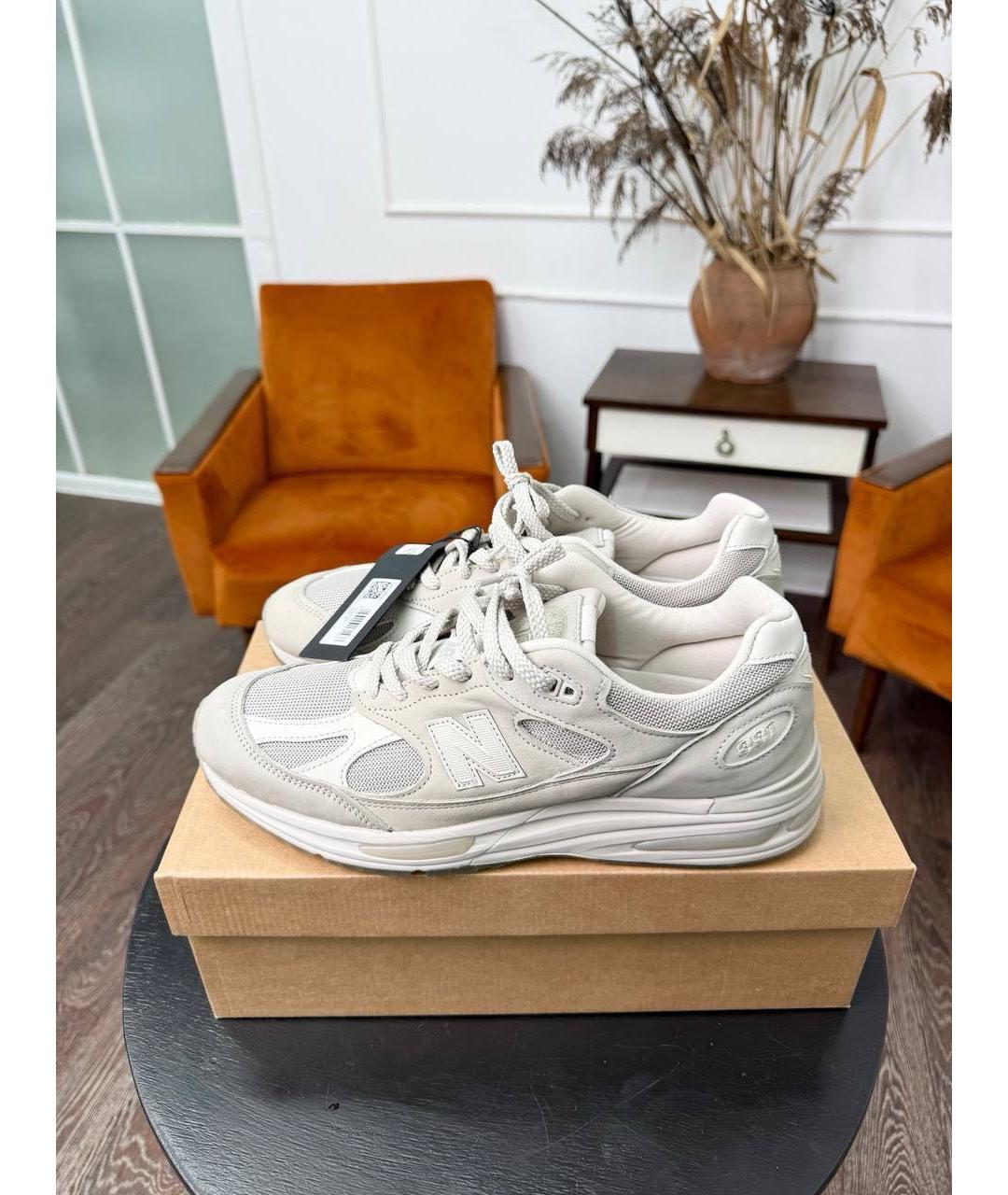 NEW BALANCE Белые нубуковые низкие кроссовки / кеды, фото 3