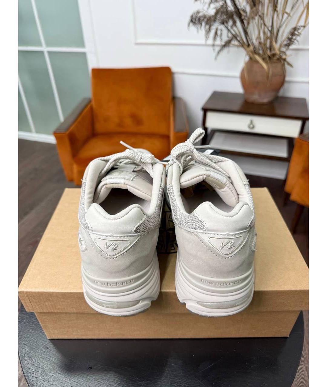 NEW BALANCE Белые нубуковые низкие кроссовки / кеды, фото 4