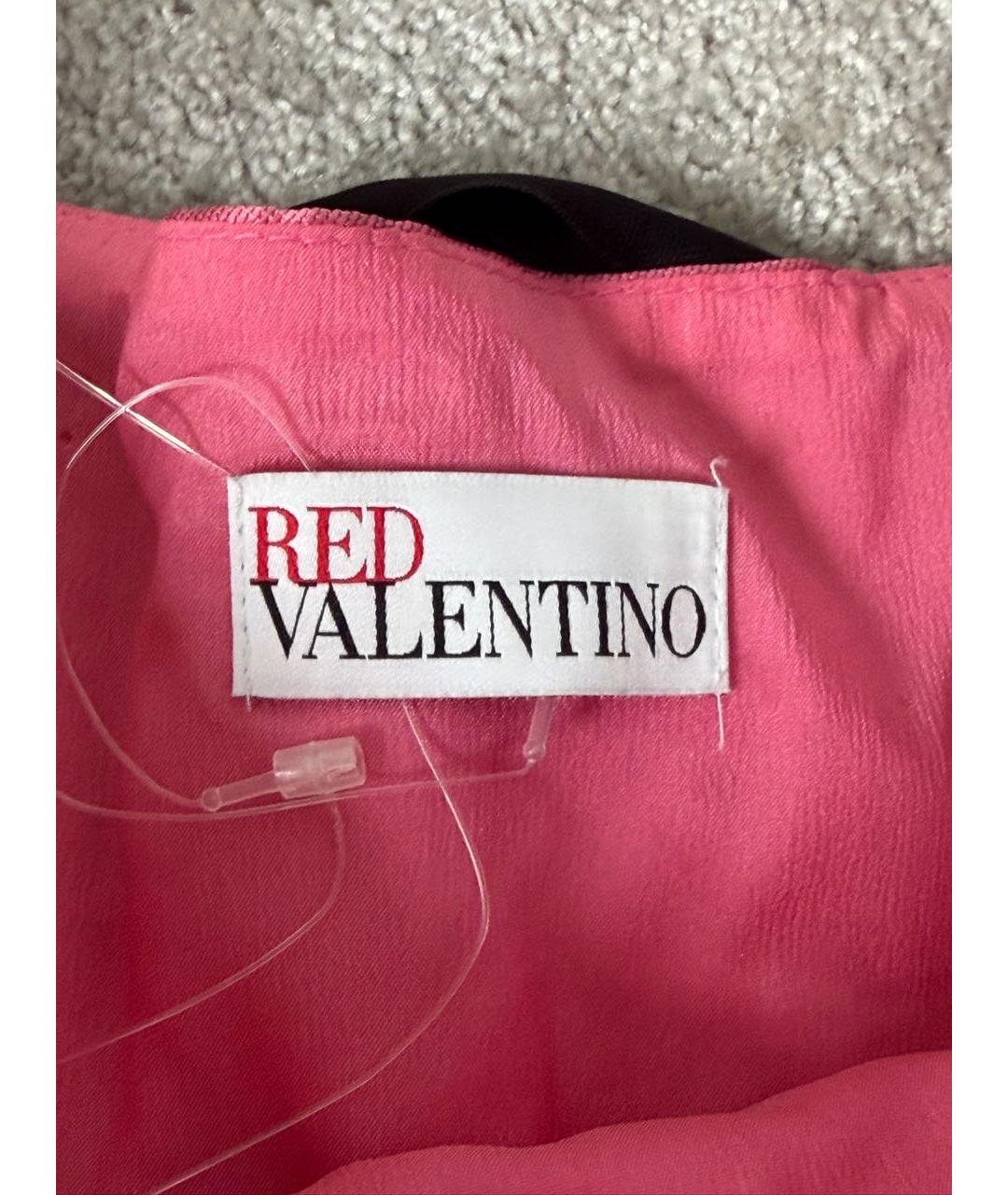 RED VALENTINO Розовая атласная юбка мини, фото 3