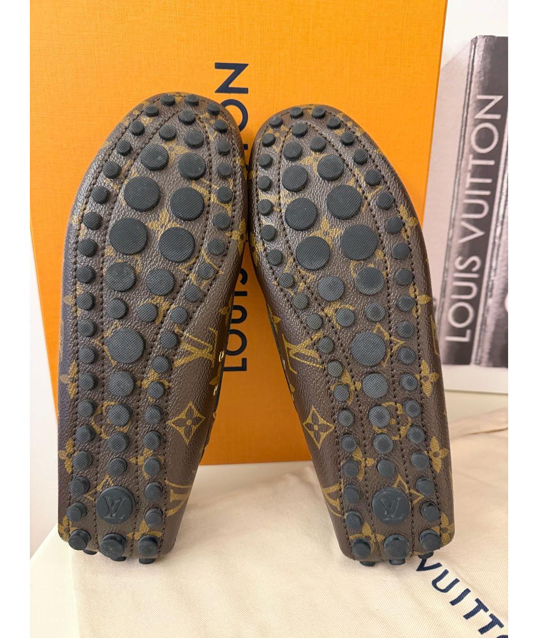LOUIS VUITTON Коричневые кожаные мокасины, фото 8