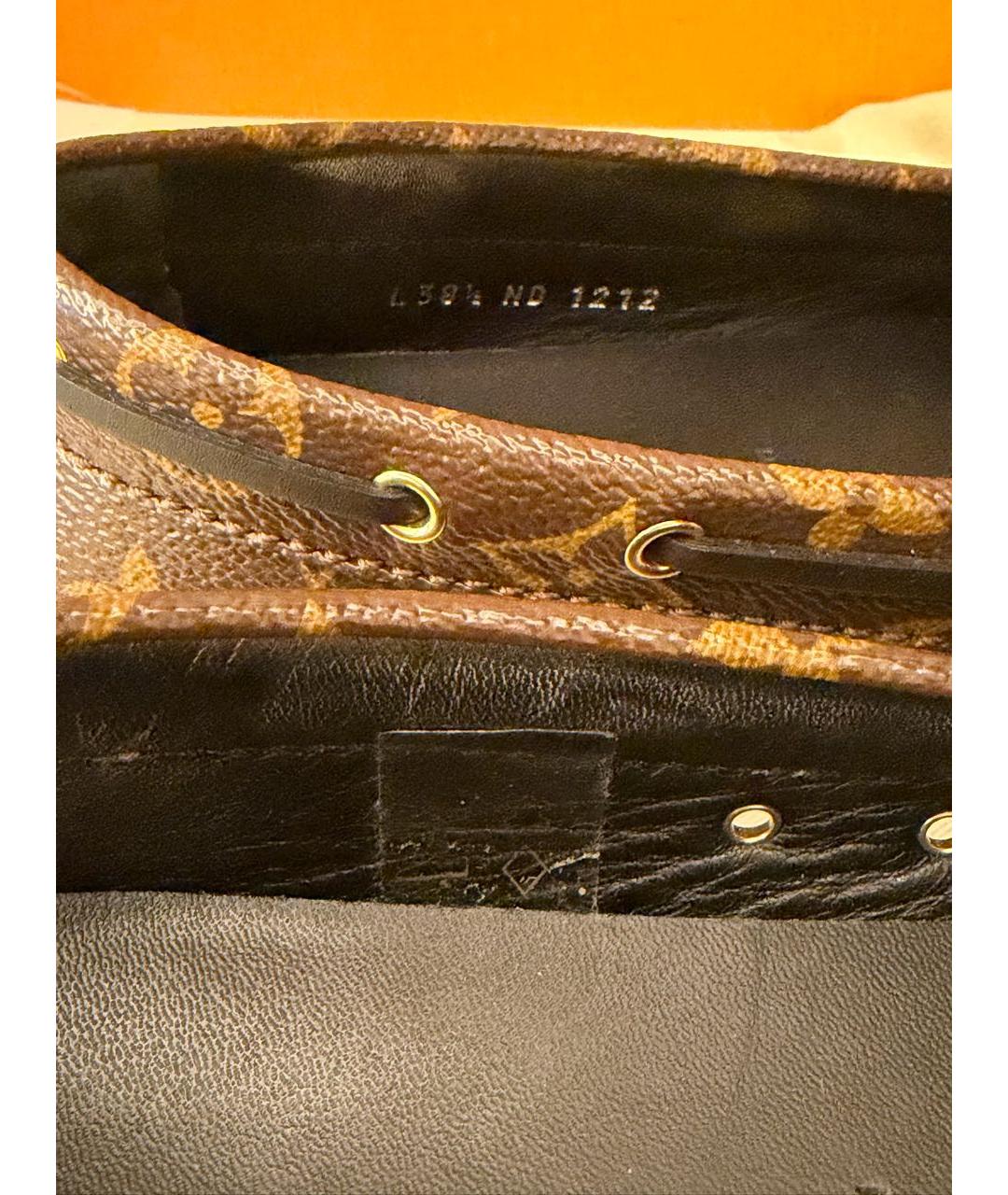 LOUIS VUITTON Коричневые кожаные мокасины, фото 6