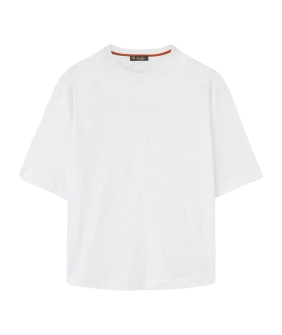 LORO PIANA Белая льняная футболка, фото 1
