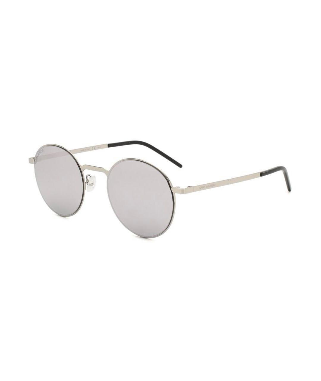 SAINT LAURENT Серебряные металлические солнцезащитные очки, фото 3