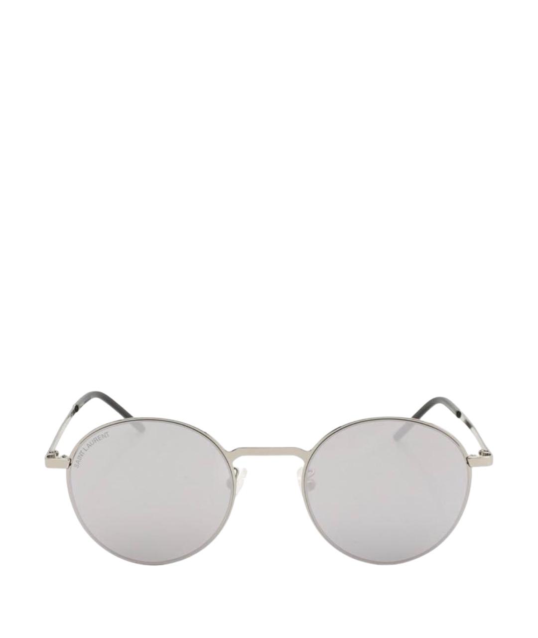 SAINT LAURENT Серебряные металлические солнцезащитные очки, фото 1