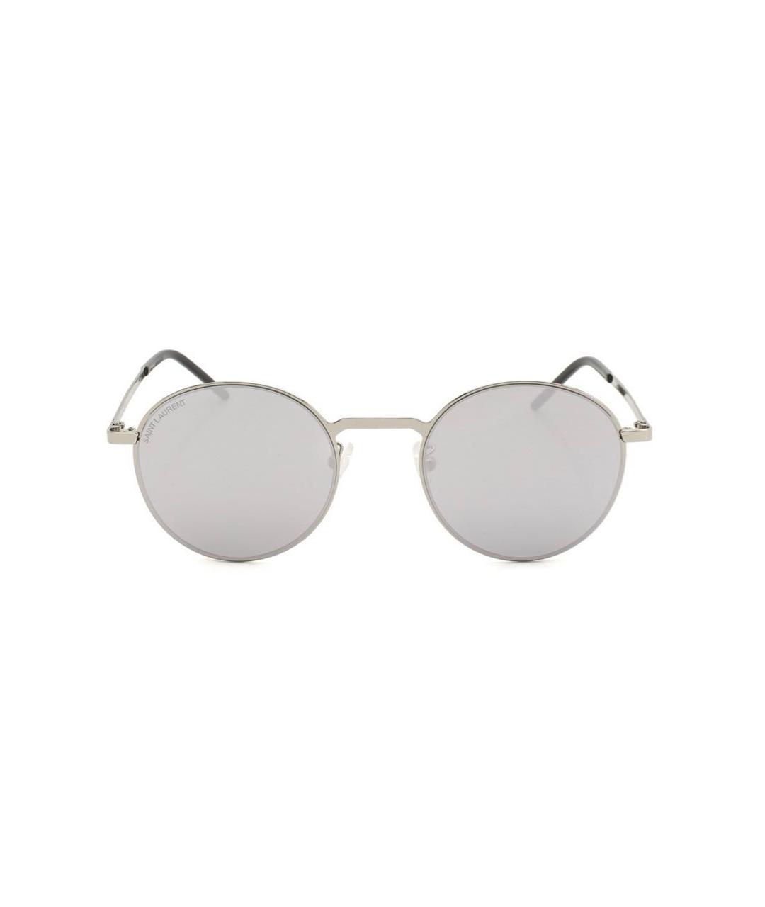 SAINT LAURENT Серебряные металлические солнцезащитные очки, фото 9
