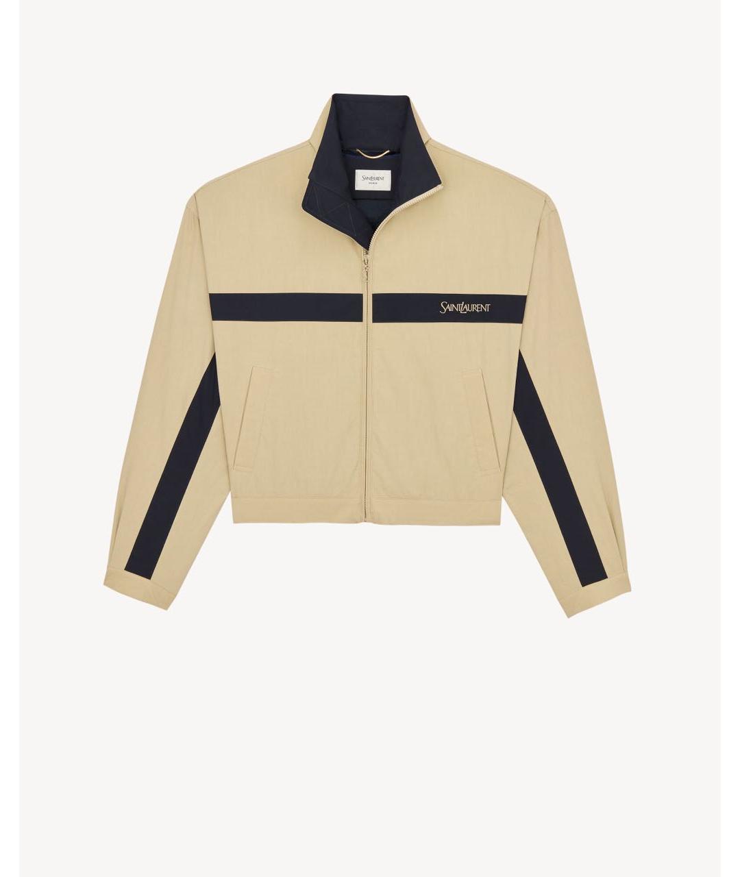 SAINT LAURENT Бежевая хлопковая куртка, фото 2
