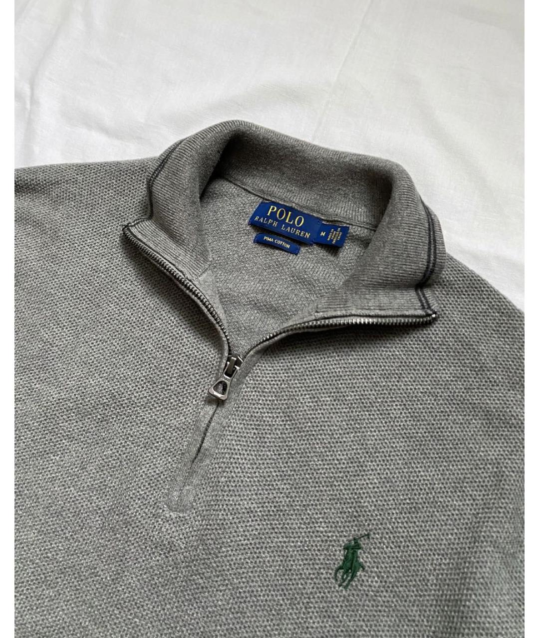 POLO RALPH LAUREN Серый хлопковый джемпер / свитер, фото 3