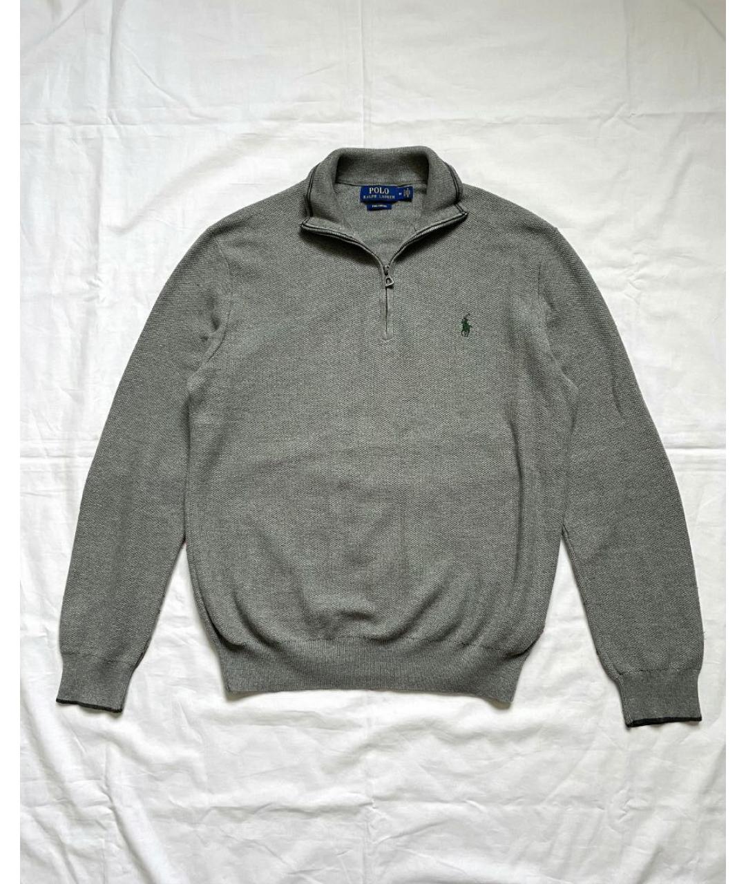 POLO RALPH LAUREN Серый хлопковый джемпер / свитер, фото 2