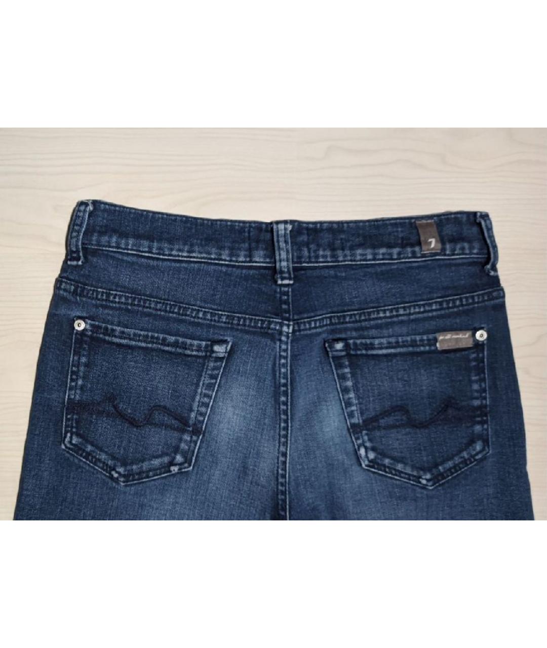 7 FOR ALL MANKIND Синие хлопко-кашемировые джинсы скинни, фото 8