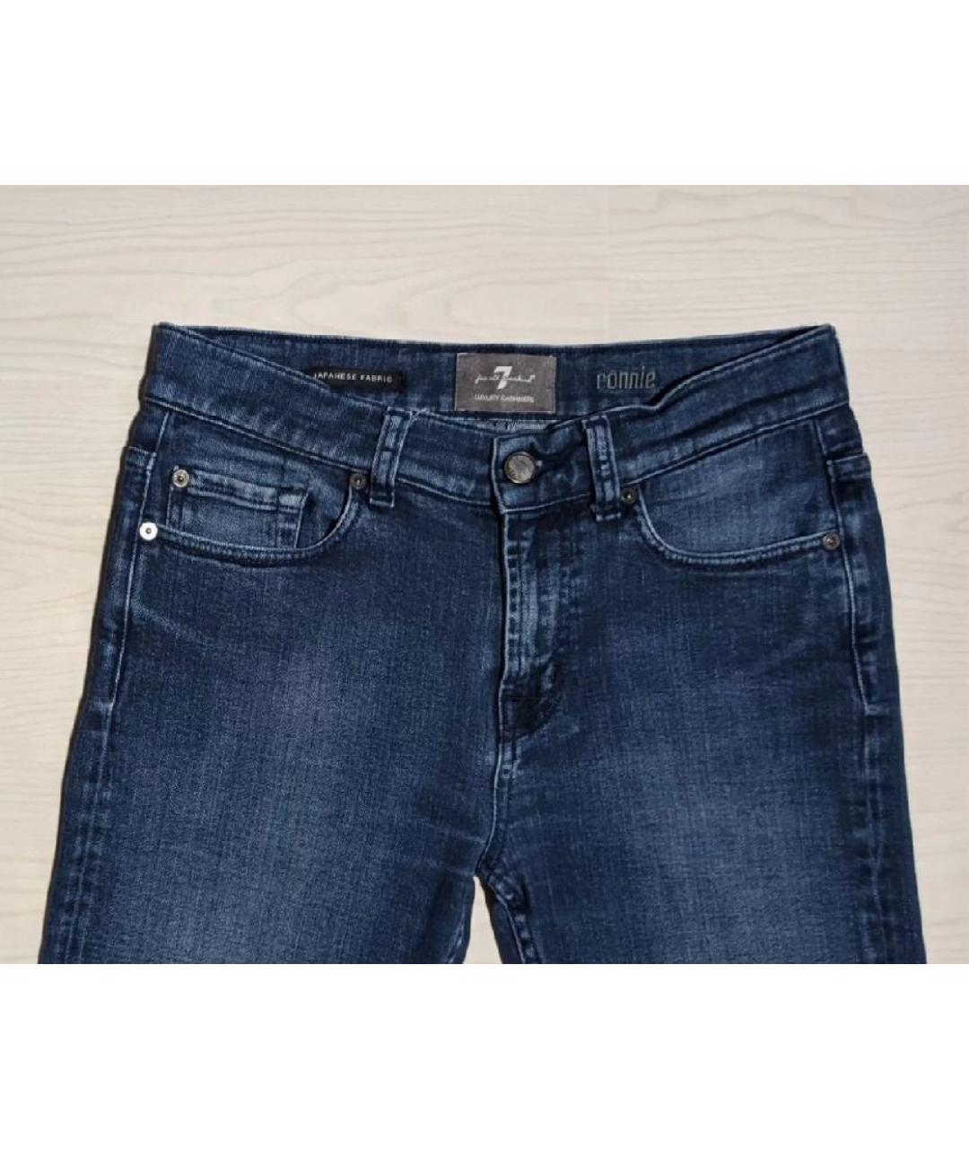 7 FOR ALL MANKIND Синие хлопко-кашемировые джинсы скинни, фото 2