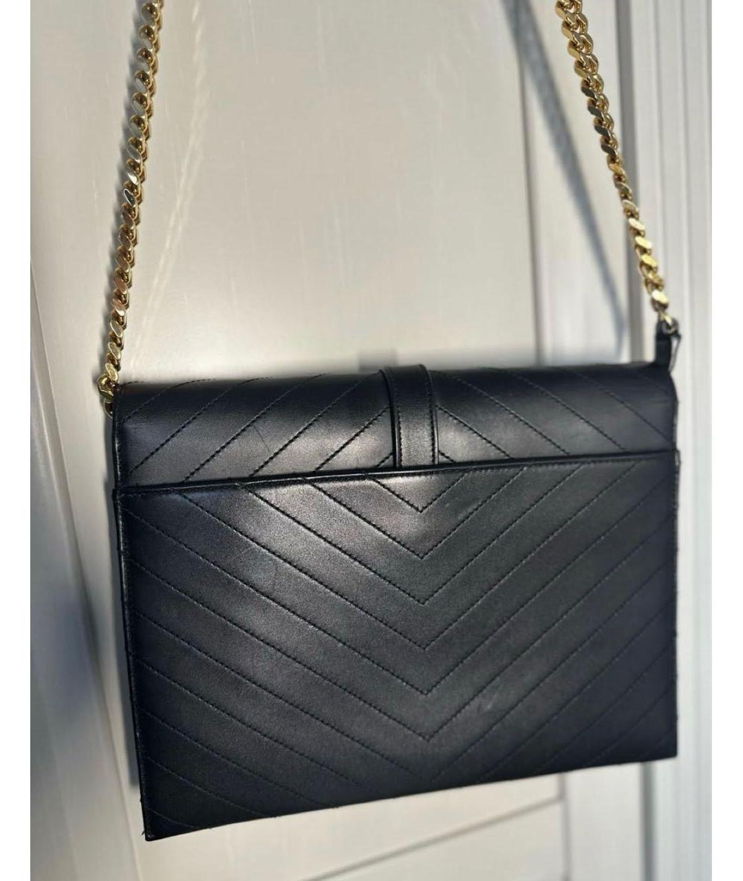 SAINT LAURENT Черная кожаная сумка через плечо, фото 3