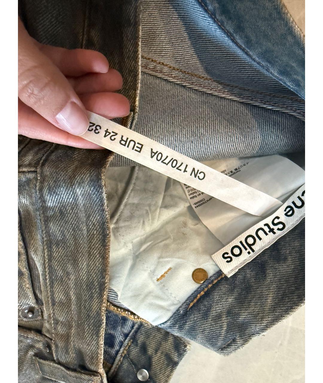 ACNE STUDIOS Коричневые хлопковые прямые джинсы, фото 3