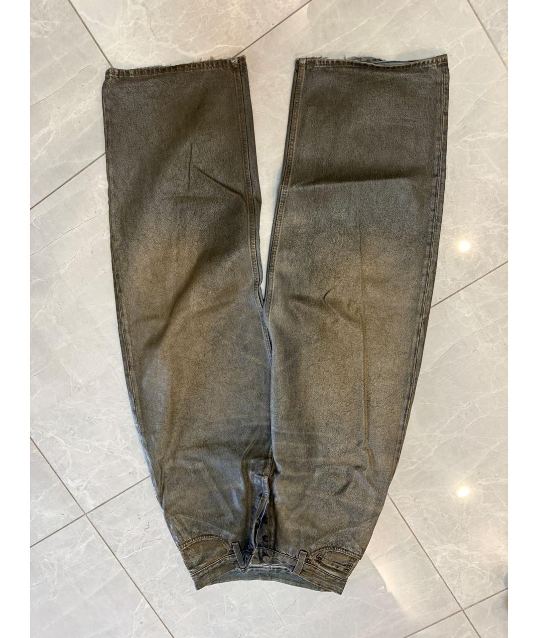 ACNE STUDIOS Коричневые хлопковые прямые джинсы, фото 7