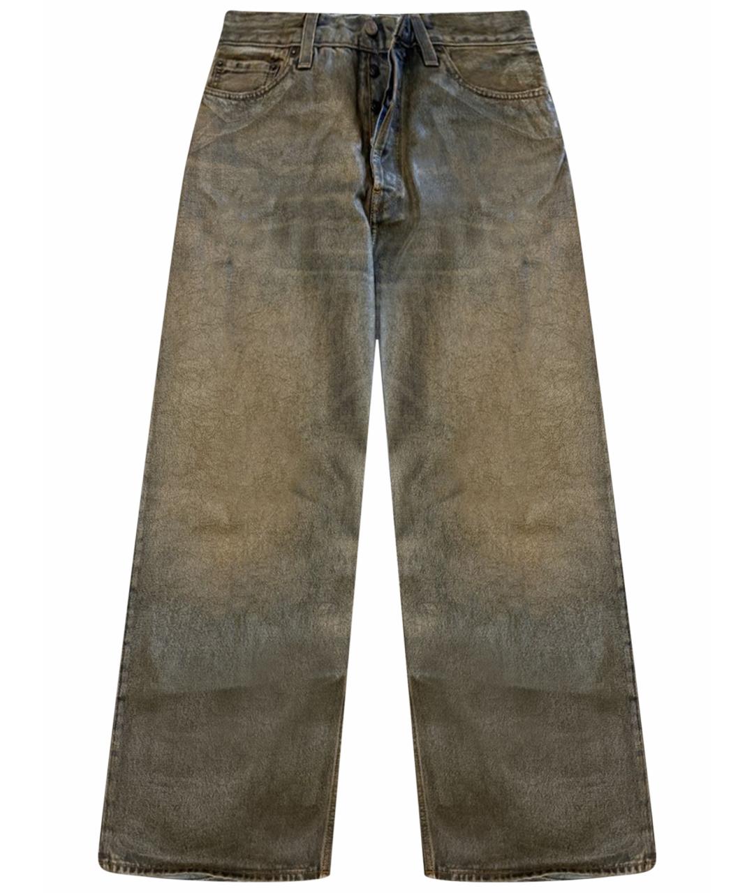ACNE STUDIOS Коричневые хлопковые прямые джинсы, фото 1