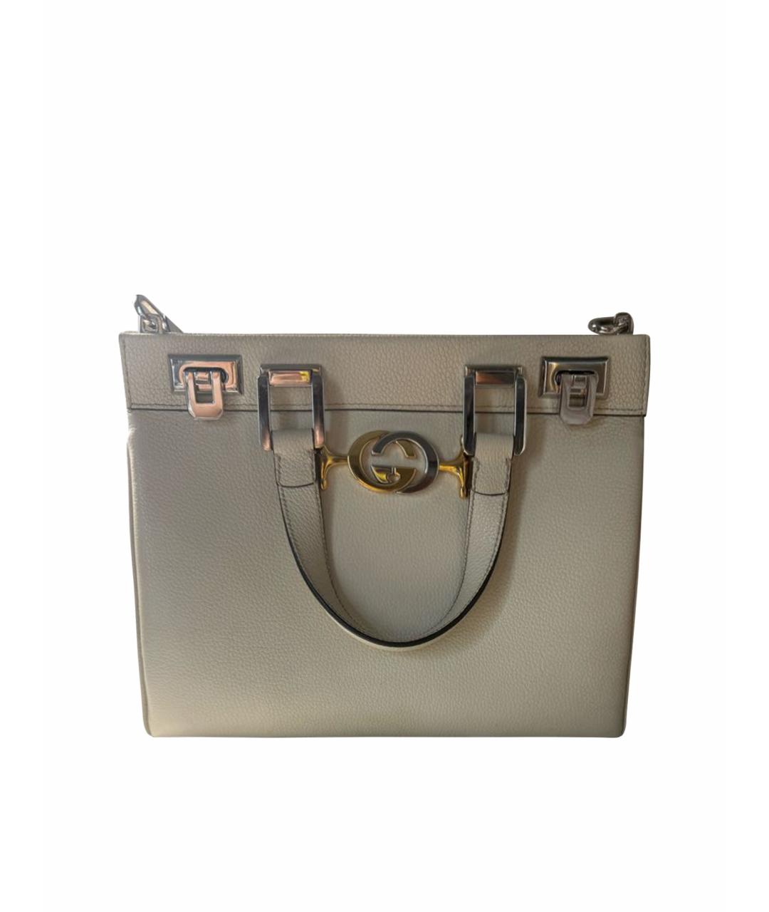 GUCCI Бежевая кожаная сумка с короткими ручками, фото 1