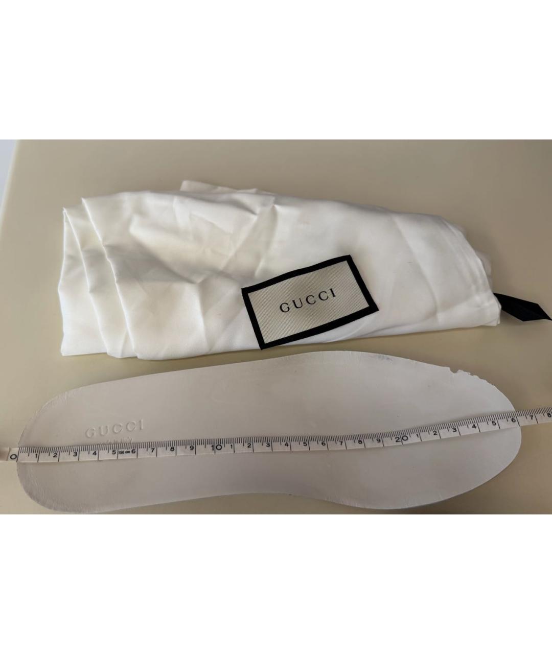 GUCCI Белые кожаные кеды, фото 8
