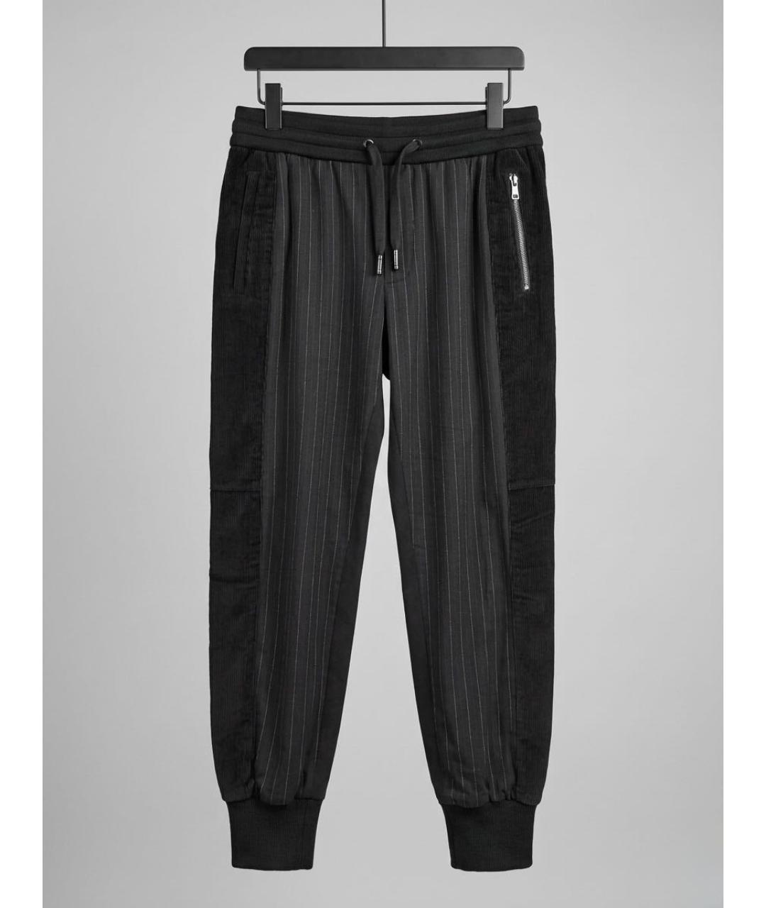DOLCE&GABBANA Черные хлопковые повседневные брюки, фото 9