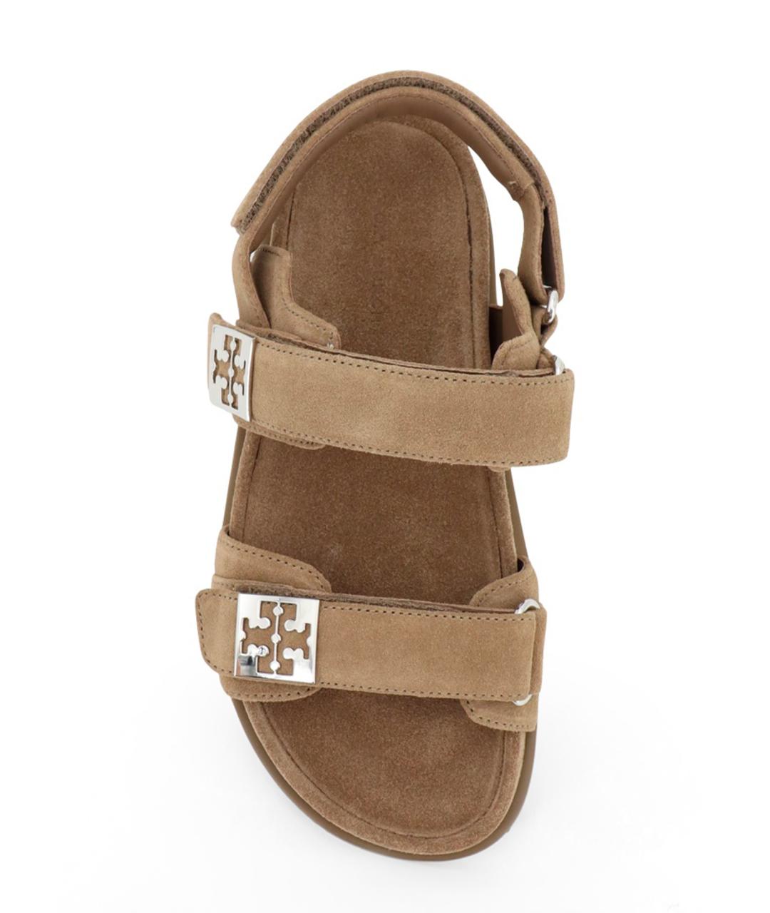 TORY BURCH Бежевые замшевые сандалии, фото 5