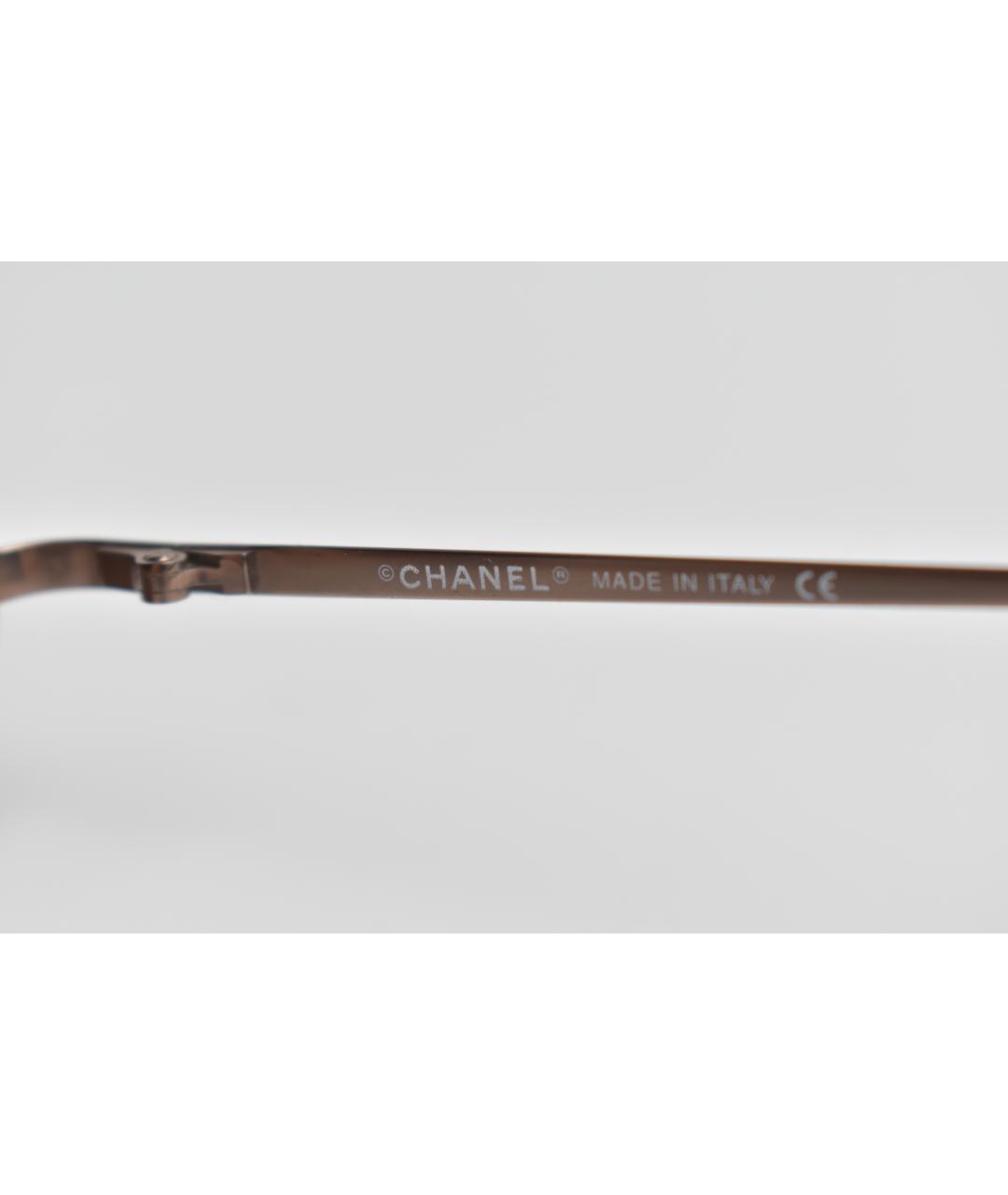 CHANEL Золотые металлические солнцезащитные очки, фото 6