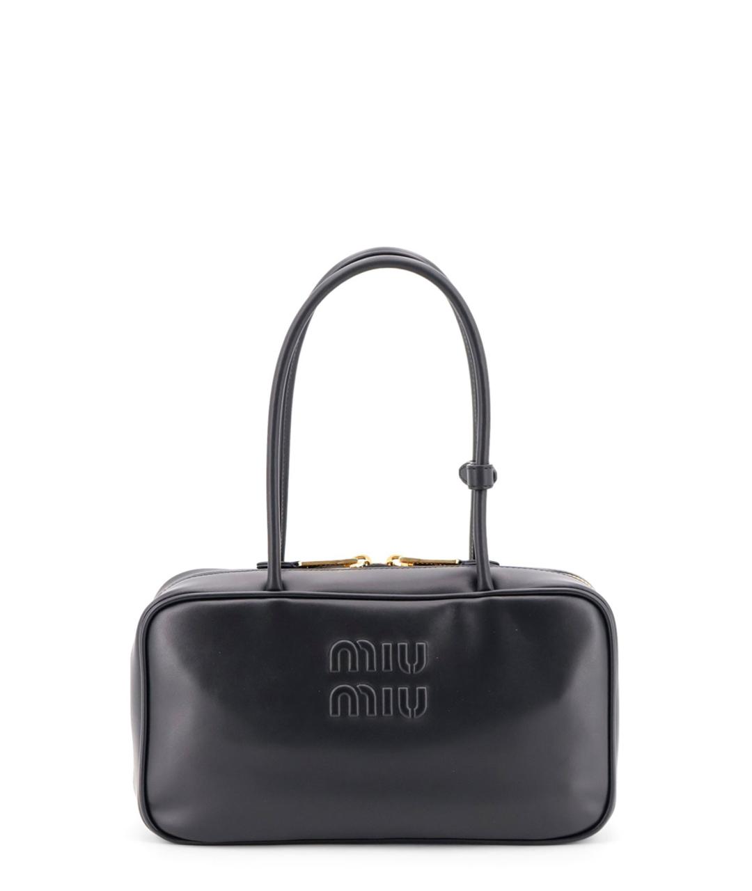 MIU MIU Черная кожаная сумка через плечо, фото 1