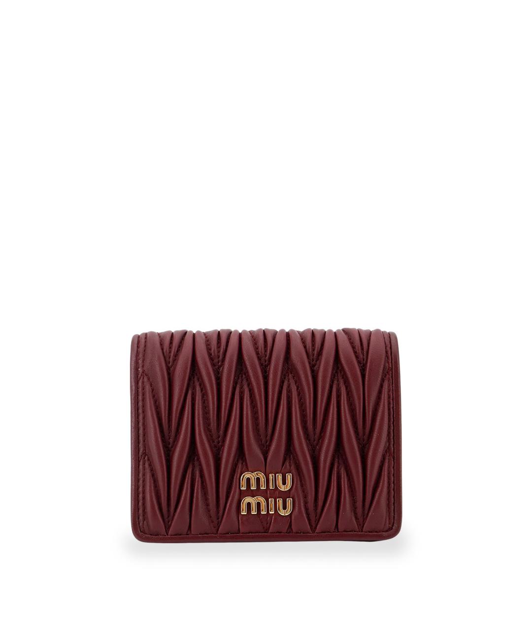 MIU MIU Бордовый кожаный кошелек, фото 1