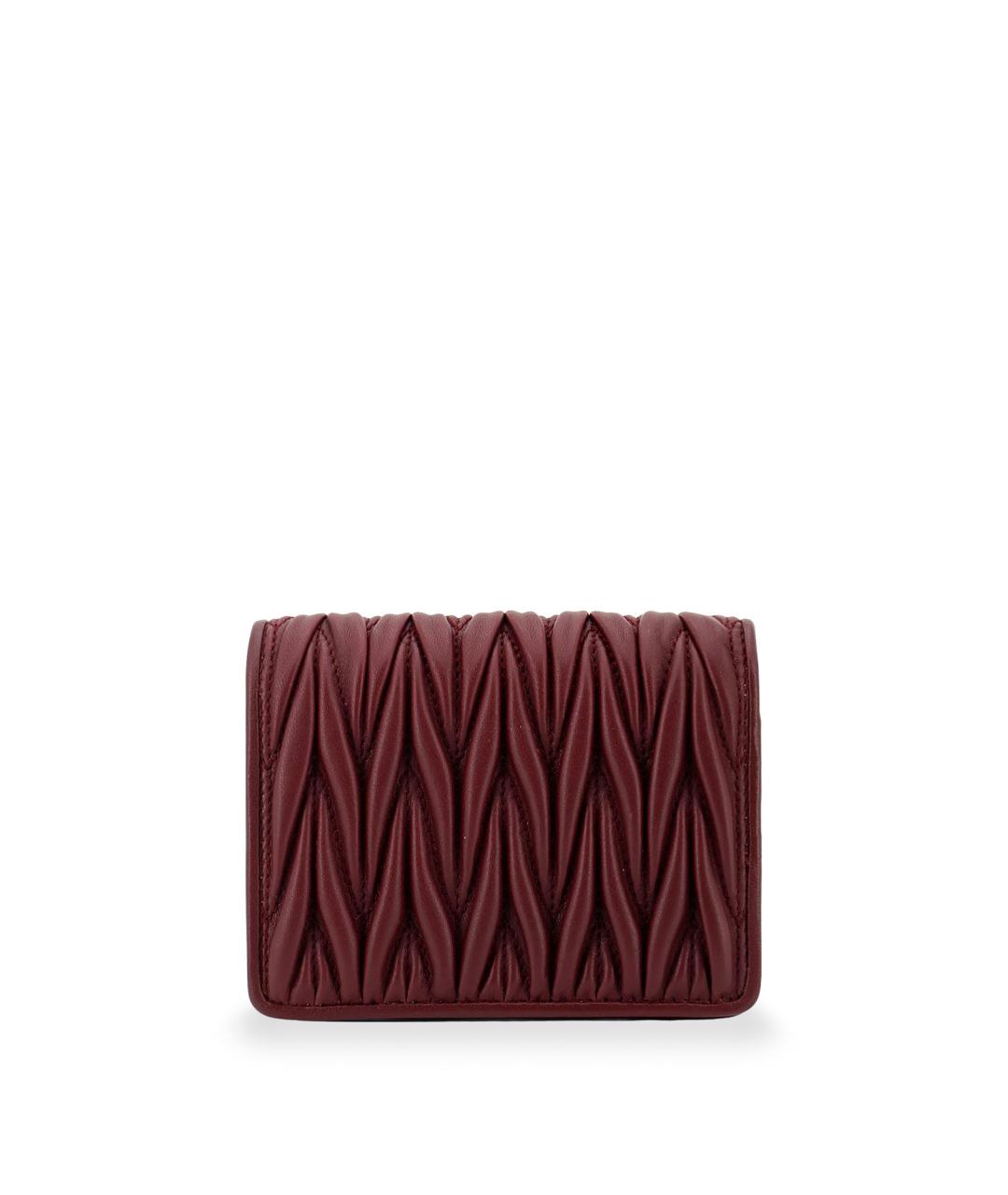 MIU MIU Бордовый кожаный кошелек, фото 2