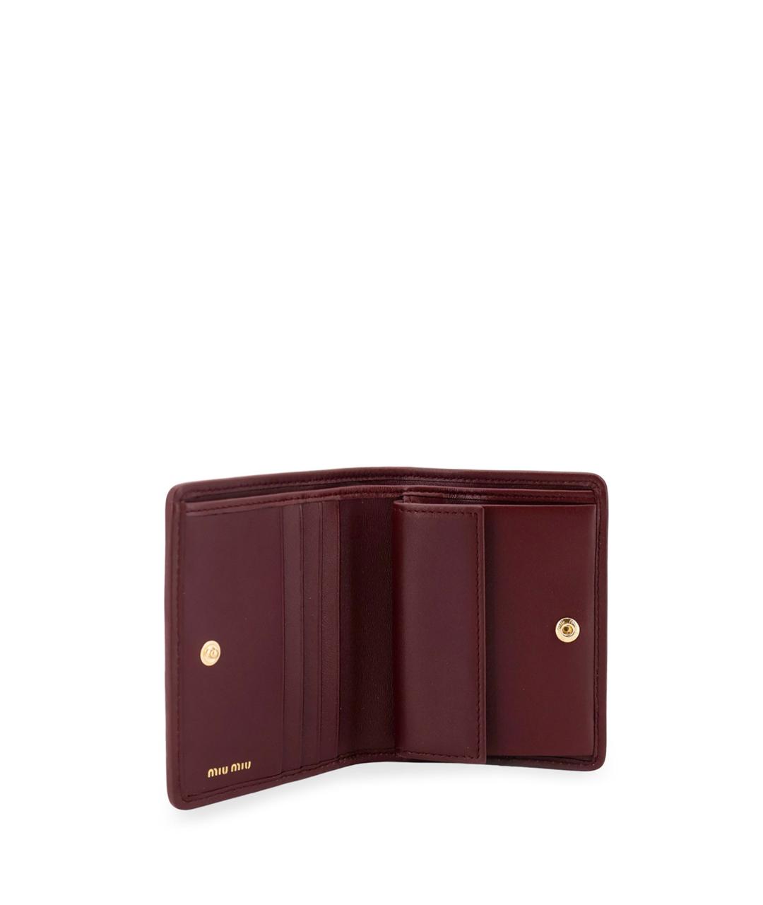 MIU MIU Бордовый кожаный кошелек, фото 3
