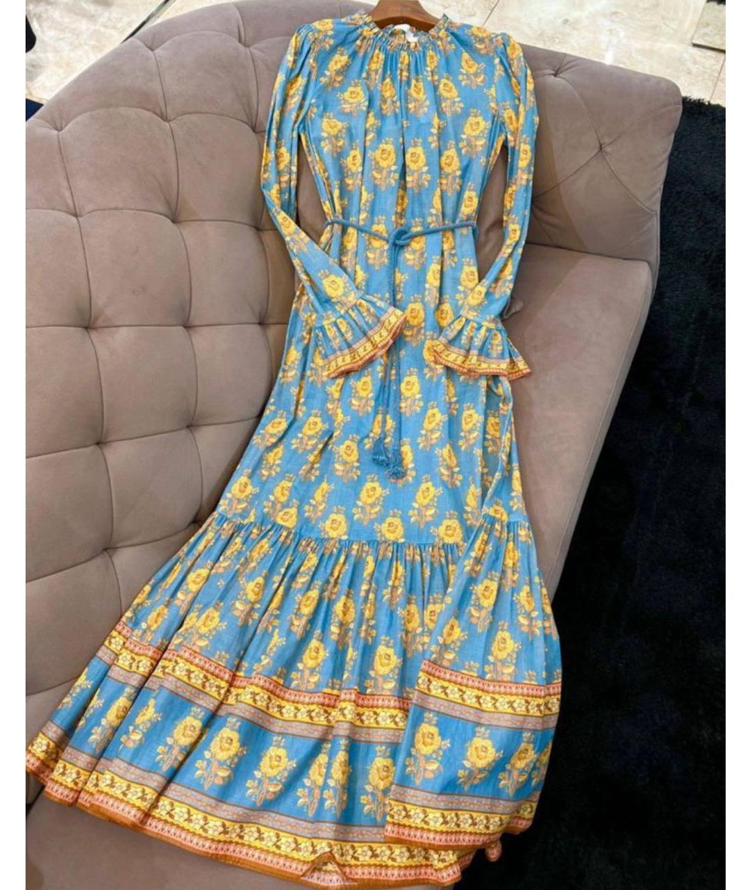ZIMMERMANN Голубое хлопковое повседневное платье, фото 8