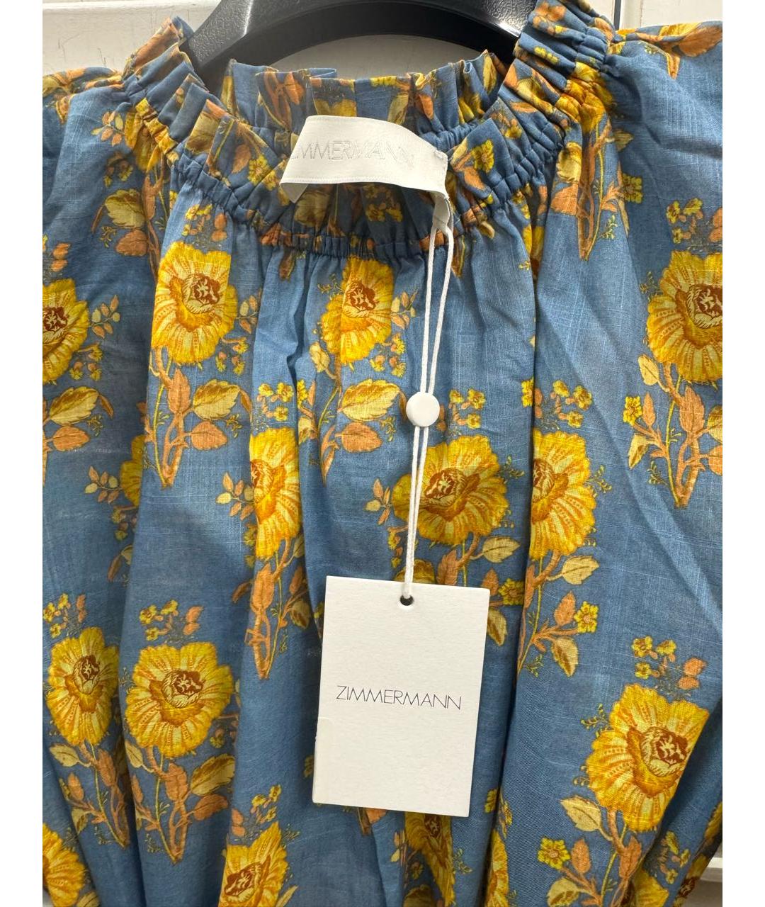 ZIMMERMANN Голубое хлопковое повседневное платье, фото 6