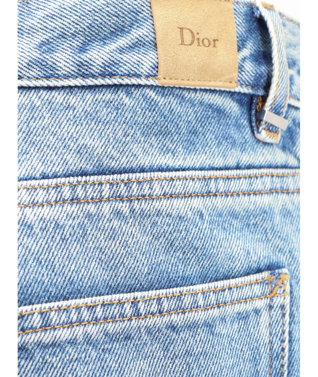 CHRISTIAN DIOR Голубые хлопковые прямые джинсы, фото 4