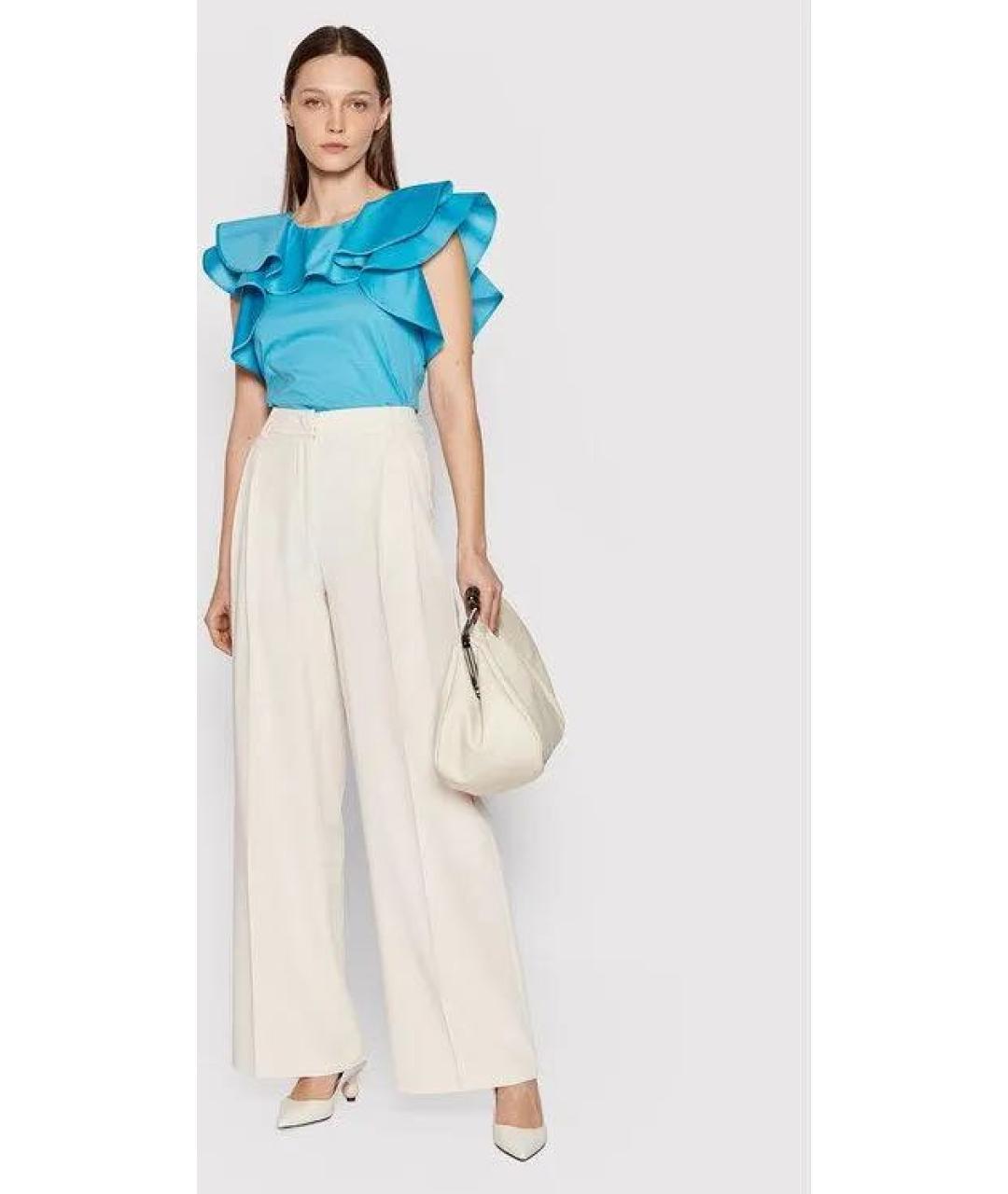 WEEKEND MAX MARA Голубая хлопковая блузы, фото 8