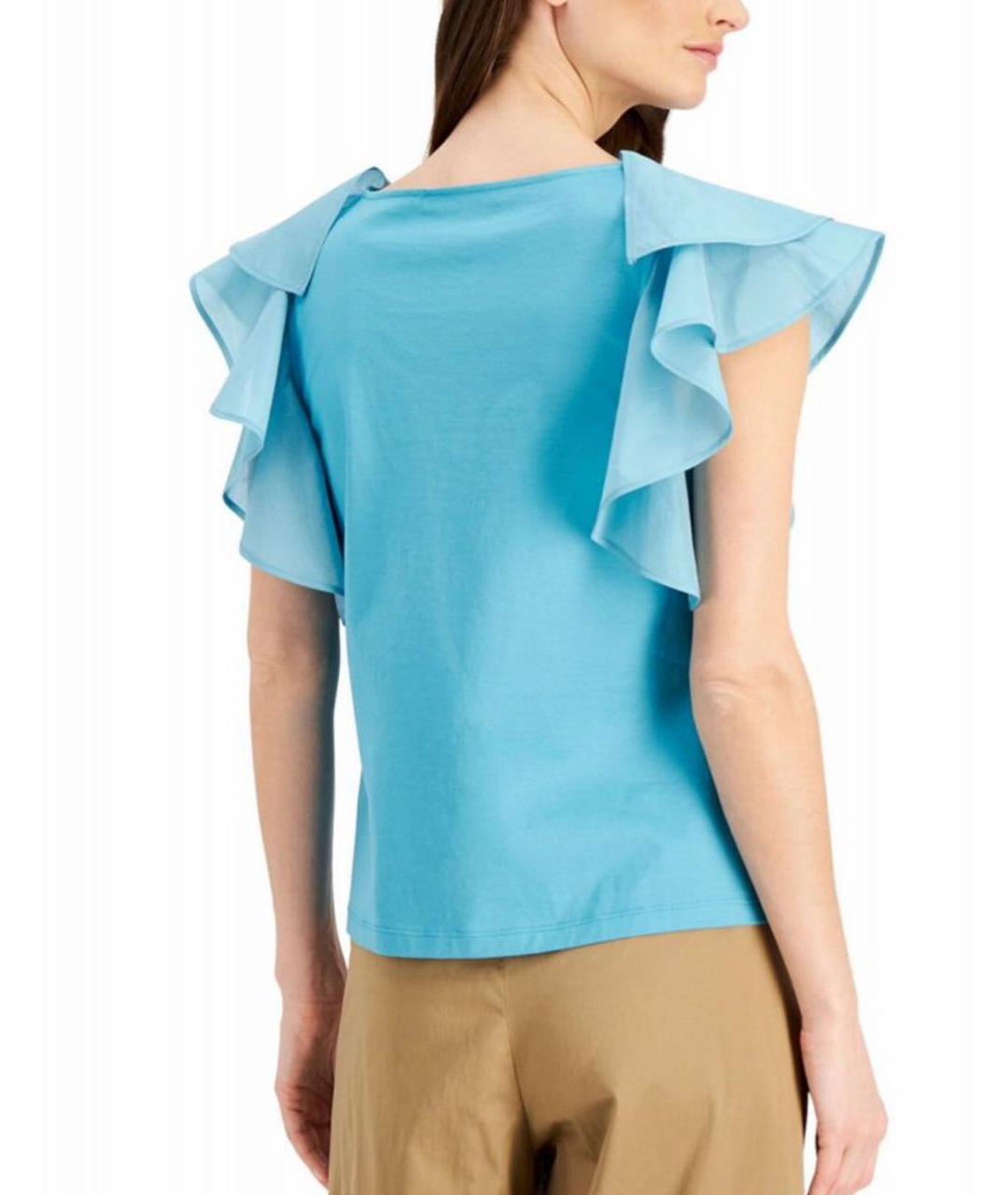 WEEKEND MAX MARA Голубая хлопковая блузы, фото 2