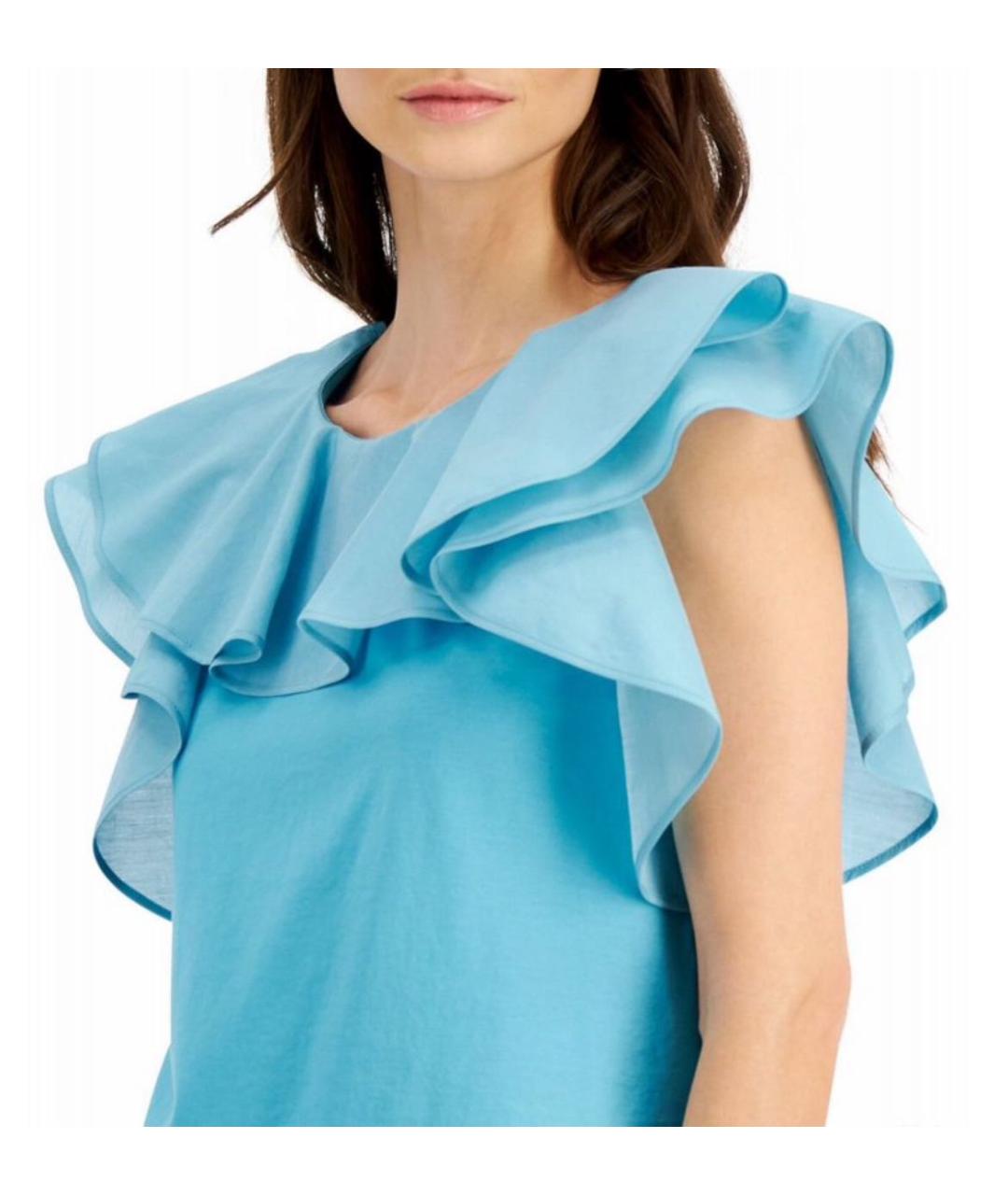 WEEKEND MAX MARA Голубая хлопковая блузы, фото 6