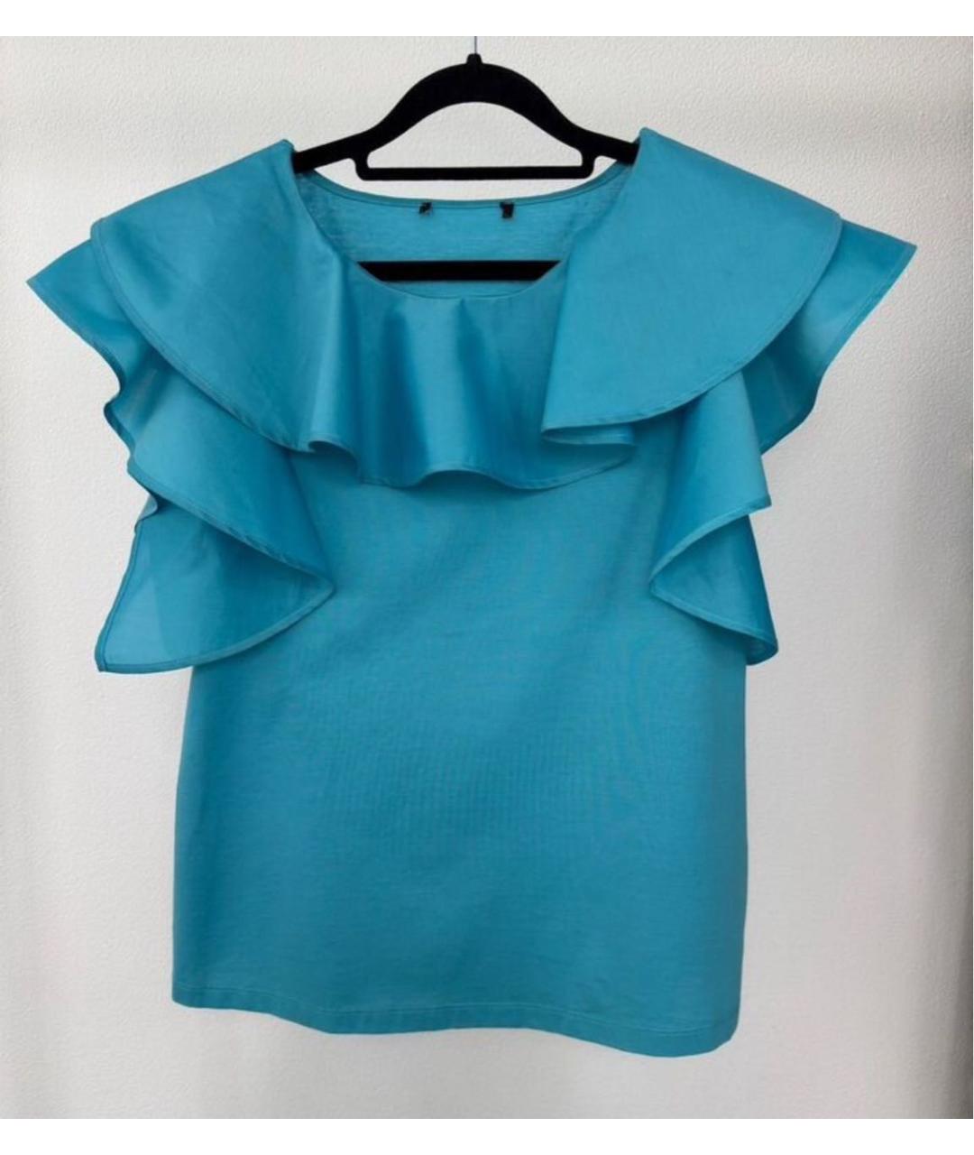 WEEKEND MAX MARA Голубая хлопковая блузы, фото 9