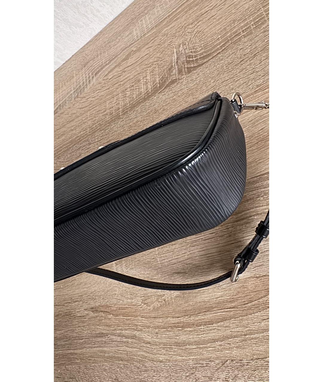 LOUIS VUITTON Черная кожаная сумка с короткими ручками, фото 5